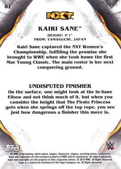 2019 Topps WWE Undisputed #81 Kairi Sane Back