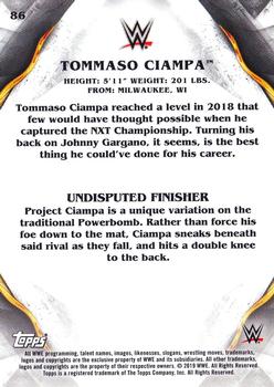 2019 Topps WWE Undisputed #86 Tommaso Ciampa Back