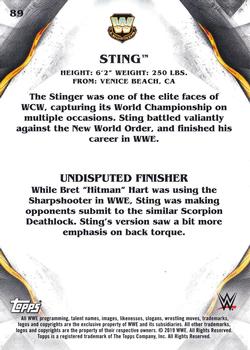2019 Topps WWE Undisputed #89 Sting Back