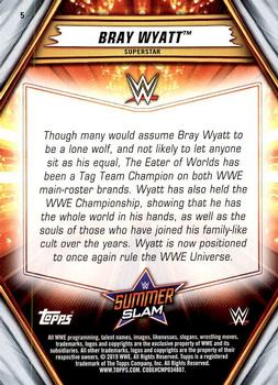 2019 Topps WWE SummerSlam #5 Bray Wyatt Back