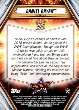 2019 Topps WWE SummerSlam #33 Daniel Bryan Back