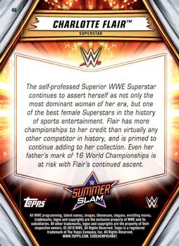 2019 Topps WWE SummerSlam #46 Charlotte Flair Back