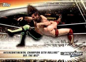 2019 Topps WWE SummerSlam #61 Intercontinental Champion Seth Rollins def. The Miz Front