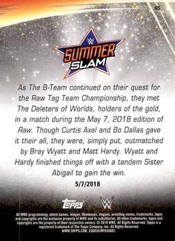 2019 Topps WWE SummerSlam #65 Raw Tag Team Champions The Deleters of Worlds def. The B-Team Back
