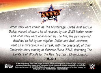 2019 Topps WWE SummerSlam #80 The B-Team Win the Raw Tag Team Championship Back