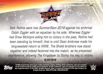 2019 Topps WWE SummerSlam #93 Seth Rollins Wins Back the Intercontinental Championship Back