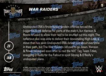 2019 Topps Now NXT #1 War Raiders Back