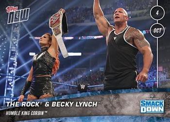 2019 Topps Now WWE #69 The Rock / Becky Lynch / King Corbin Front