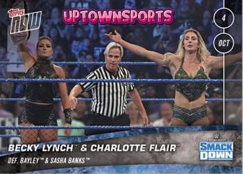 2019 Topps Now WWE #70 Becky Lynch / Charlotte Flair / Bayley / Sasha Banks Front