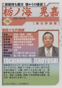 2003 BBM Sumo #113 Tochinoumi Teruyoshi Back