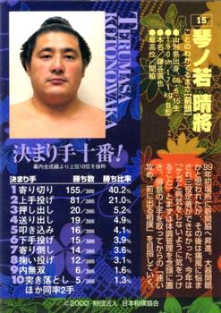 2000 BBM Sumo Kesho Mawashi #15 Kotonowaka Terumasa Back