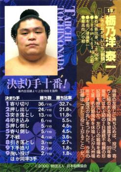 2000 BBM Sumo Kesho Mawashi #19 Tochinonada Taiichi Back