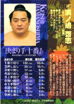 2000 BBM Sumo Kesho Mawashi #20 Hamanoshima Keishi Back