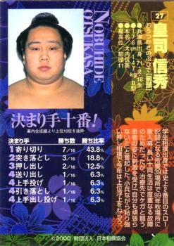 2000 BBM Sumo Kesho Mawashi #27 Otsukasa Nobuhide Back