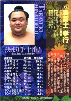 2000 BBM Sumo Kesho Mawashi #34 Minatofuji Takayuki Back
