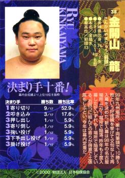 2000 BBM Sumo Kesho Mawashi #38 Kinkaiyama Ryu Back