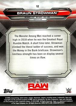 2019 Topps WWE RAW - Bronze #12 Braun Strowman Back