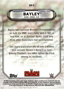 2019 Topps WWE RAW - Hometown Heroes #HH-4 Bayley Back