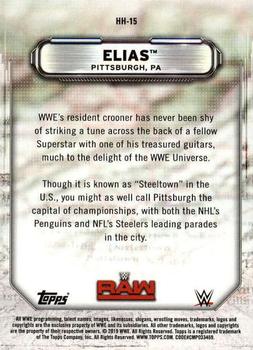 2019 Topps WWE RAW - Hometown Heroes #HH-15 Elias Back