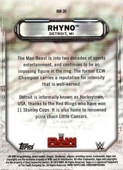2019 Topps WWE RAW - Hometown Heroes #HH-31 Rhyno Back