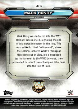 2019 Topps WWE RAW - Legends of Raw #LR-10 Mark Henry Back