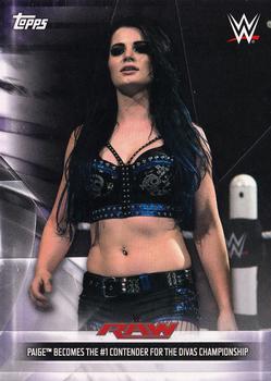 2019 Topps WWE RAW - Women's Revolution (Part 2) #DR-11 Paige Becomes the #1 Contender for the Divas Championship Front