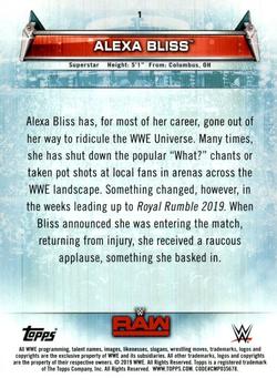 2019 Topps WWE Women's Division #1 Alexa Bliss Back