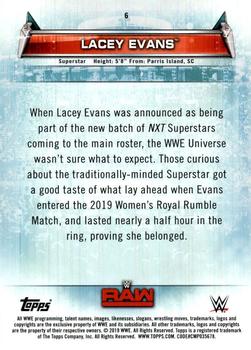 2019 Topps WWE Women's Division #6 Lacey Evans Back