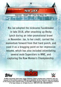 2019 Topps WWE Women's Division #10 Nia Jax Back
