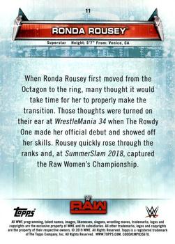 2019 Topps WWE Women's Division #11 Ronda Rousey Back
