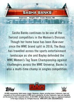 2019 Topps WWE Women's Division #14 Sasha Banks Back
