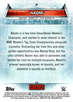 2019 Topps WWE Women's Division #25 Naomi Back