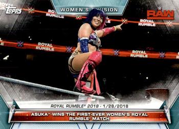 2019 Topps WWE Women's Division #63 Asuka Wins the First-Ever Women's Royal Rumble Match (Royal Rumble 2018 - 1/28/2018) Front