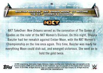2019 Topps WWE Women's Division #66 Shayna Baszler def. Ember Moon to Become the NXT Women's Champion (NXT TakeOver: New Orleans - 4/7/2018) Back