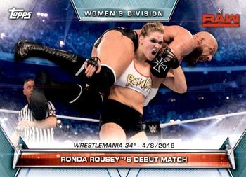 2019 Topps WWE Women's Division #69 Ronda Rousey's Debut Match (Wrestlemania 34 - 4/8/2018) Front