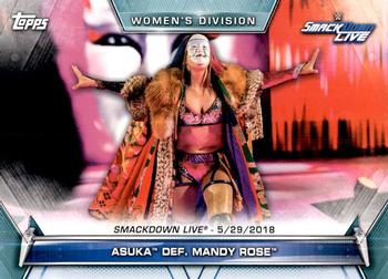 2019 Topps WWE Women's Division #72 Asuka def. Mandy Rose (SmackDown LIVE - 5/29/2018) Front