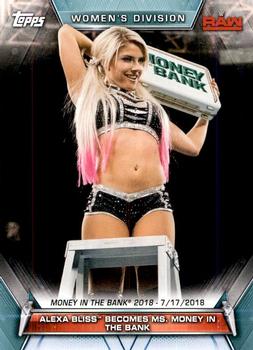 2019 Topps WWE Women's Division #77 Alexa Bliss Becomes Ms. Money in the Bank (Money in the Bank 2018 - 7/17/2018) Front