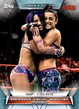 2019 Topps WWE Women's Division #80 Sasha Banks & Bayley Renew Their Friendship (Raw - 7/23/2018) Front