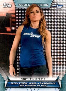 2019 Topps WWE Women's Division #87 Becky Lynch Leads a SmackDown Live Invasion of Raw (Raw - 11/12/2018) Front