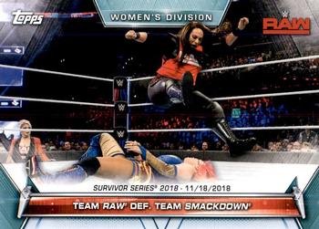 2019 Topps WWE Women's Division #90 Team Raw def. Team SmackDown (Survivor Series 2018 - 11/18/2018) Front