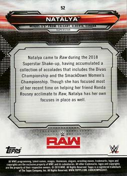 2019 Topps WWE RAW - Autographs Black #52 Natalya Back