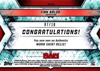 2019 Topps WWE RAW - Shirt Relics Gold #SR-FB Finn Bálor Back