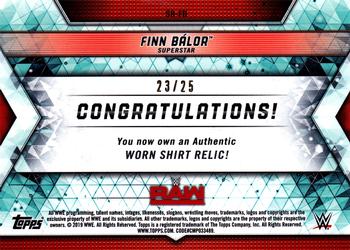 2019 Topps WWE RAW - Shirt Relics Silver #SR-FB Finn Bálor Back