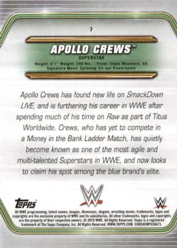 2019 Topps WWE Money in the Bank #7 Apollo Crews Back