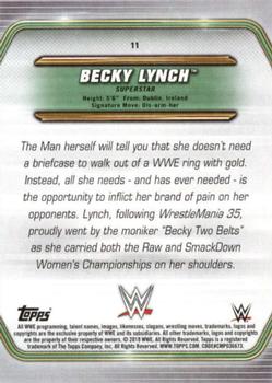 2019 Topps WWE Money in the Bank #11 Becky Lynch Back