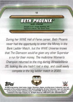 2019 Topps WWE Money in the Bank #12 Beth Phoenix Back