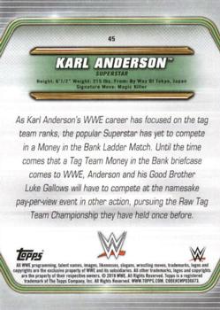 2019 Topps WWE Money in the Bank #45 Karl Anderson Back