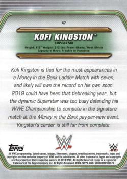 2019 Topps WWE Money in the Bank #47 Kofi Kingston Back