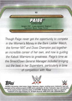 2019 Topps WWE Money in the Bank #62 Paige Back
