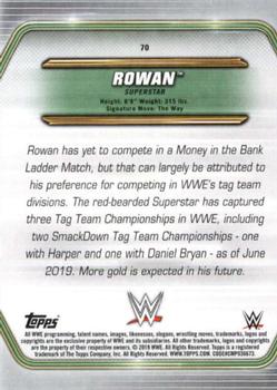 2019 Topps WWE Money in the Bank #70 Rowan Back